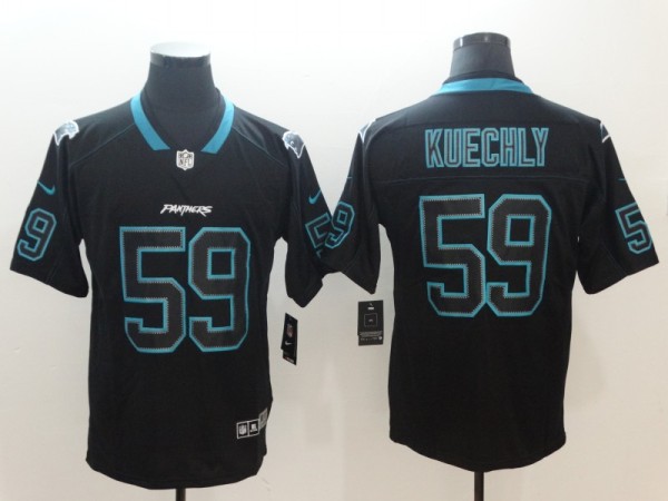 NFL 2018 Carolina Panthers #59 Kuechly  Lights Out Black Color Rush Limited Jersey