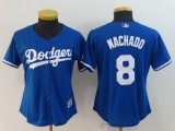 Women Los Angeles Dodgers #8 Manny Machado Blue Jersey