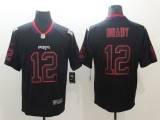 NFL 2018 New England Patriots 12 Brady Lights Out Black Color Rush Limited Jersey