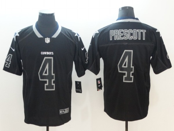 NFL 2018 Dallas Cowboys #4 Prescott Lights Out Black Color Rush Limited Jersey