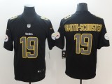 Nike 2018 Pittsburgh Steelers 19 Smith-schuster Fashion Impact Black Color Rush Limited Jersey