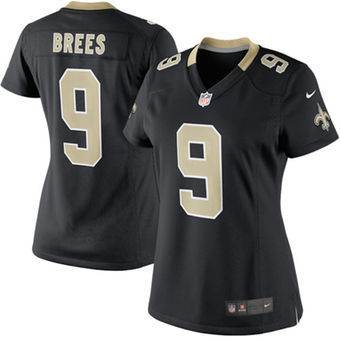 Women's New Orleans Saints #9 Drew Brees Black Game Jersey