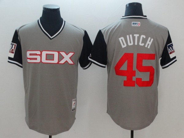 Men's Chicago White Sox Jordan #45 Dutch Mejestic Grey 2018 Players' Weekend Flex Base Jersey