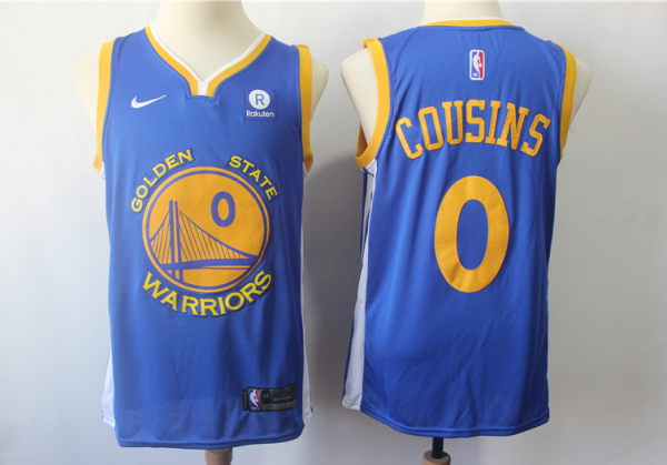 Nike NBA Golden State Warriors #0 Cousins Blue New Jersey