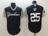 Men's MLB Yankee 25 Gleyber Torres Mejestic Dark Blue 2018 Players' Weekend Flex Base Jersey