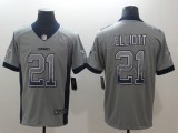 Nike Dallas Cowboys #21 Elliott Grey Drift Fashion Color Rush Limited Jersey