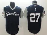Men's MLB Yankee #27 G Mejestic Dark Blue 2018 Players' Weekend Flex Base Jersey