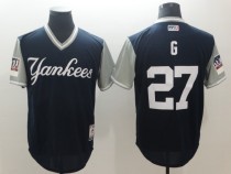 Men's MLB Yankee #27 G Mejestic Dark Blue 2018 Players' Weekend Flex Base Jersey