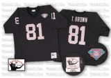 Oakland Raiders #81 T.Brown NFL Throwback Jersey in Black