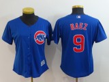 Women MLB Chicago Cubs #9 Beaz Blue Game Jersey