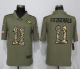 Nike 2018 Arizona Cardinals #11 Fitzgerald Olive/Camo Salute to Service Color Rush Limited Jersey