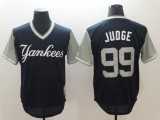 Men's MLB Yankee #99 Judge Mejestic Dark Blue 2018 Players' Weekend Flex Base Jersey