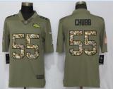 Nike 2018 Denver Broncos 55 Chubb Olive/Camo Salute to Service Color Rush Limited Jersey