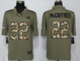 Nike 2018 Carolina Panthers #22 McCaffrey Olive/Camo Salute to Service Color Rush Limited Jersey