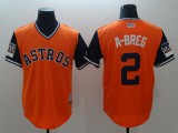 Men's Houston Astros #2 A-Breg Mejestic Orange 2018 Players' Weekend Flex Base Jersey