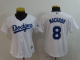 Women Los Angeles Dodgers #8 Manny Machado White Jersey