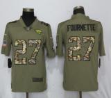 Nike Jacksonville Jaguars 27 Fournette Olive/Camo Carson 2018 Salute to Service Limited Jersey