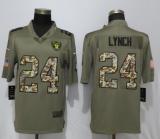 New Nike Oakland Raiders 24 Lynch Olive/Camo Carson 2018 Salute to Service Limited Jersey