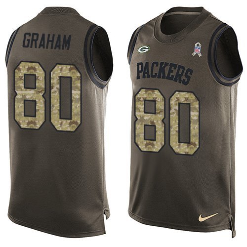 NFL Green Bay Packers #80 Graham Limited Green Salute to Service Tank Top