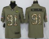 New Nike Washington Red Skins 91 Kerrigan Olive/Camo Carson 2018 Salute to Service Limited Jersey