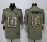 New Nike Chicago Bears 10 Trubisky Olive/Camo Carson 2018 Salute to Service Limited Jersey