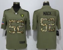 New Nike Oakland Raiders 52 Mack Olive/Camo Carson 2017 Salute to Service Limited Jersey