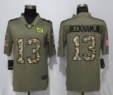 Nike New York Giants 13 Beckham jr Olive/Camo Carson 2017 Salute to Service Limited Jersey