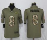 New Nike Tennessee Titans 8 Mariota Olive/Camo Carson 2018 Salute to Service Limited Jersey