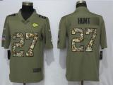 New Nike Kansas City Chiefs 27 Hunt Olive/Camo Carson 2018 Salute to Service Limited Jersey