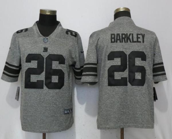 New Nike New York Giants 26 Barkley Gray 2018 Vapor Untouchable Men's Stitched Gridiron Gray Limited Jersey