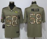 Nike 2018 Denver Broncos 58 Miller Olive/Camo Salute to Service Color Rush Limited Jersey