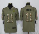 New Nike Washington Red Skins 11 Smith Olive/Camo Carson 2018 Salute to Service Limited Jersey