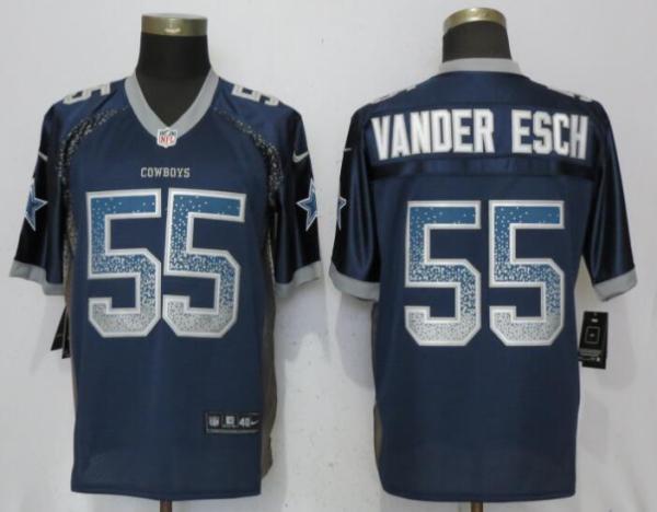 NEW Nike Dallas cowboys 55 Vander Esch Drift Fashion Blue Elite Jerseys