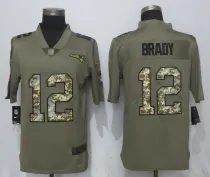 Nike New England Patriots 12 Brady Olive/Camo Carson 2018 Salute to Service Limited Jersey