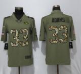 Nike New York Jets 33 Adams Olive/Camo 2018 Salute to Service Limited Jersey