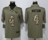 Nike Men's Houston Texans 4 Watson Olive/Camo Carson 2018 Salute to Service Limited Jersey