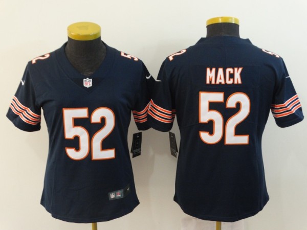 Women Nike Chicago Bears 52 Khalil Mack Blue Vapor Untouchable Limited Player Jersey