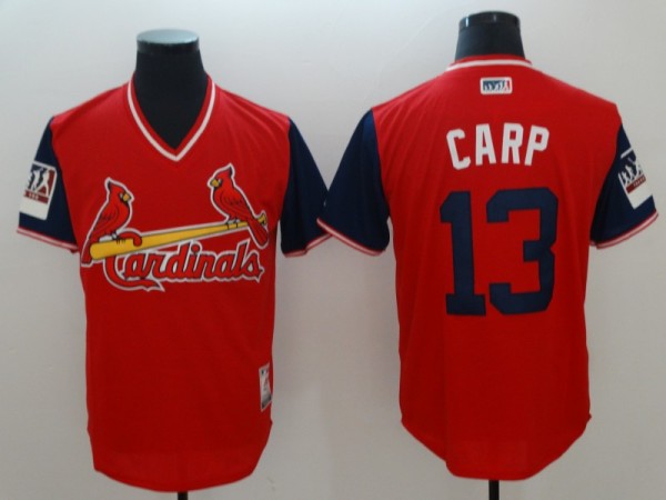 Men's St. Louis Cardinals #13 Carp Mejestic Red 2018 Players' Weekend Flex Base Jersey