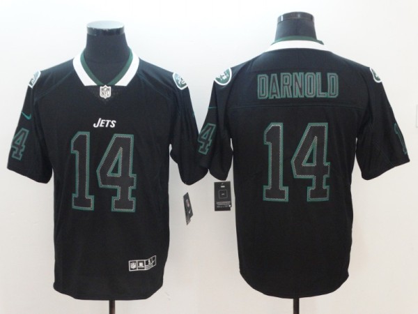 Nike 2018 New York Jets #14 Darnold Lights Out Black Color Rush Limited Jersey