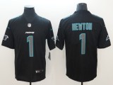 Nike 2018 Carolina Panthers #1 Newton Fashion Impact Black Color Rush Limited Jersey