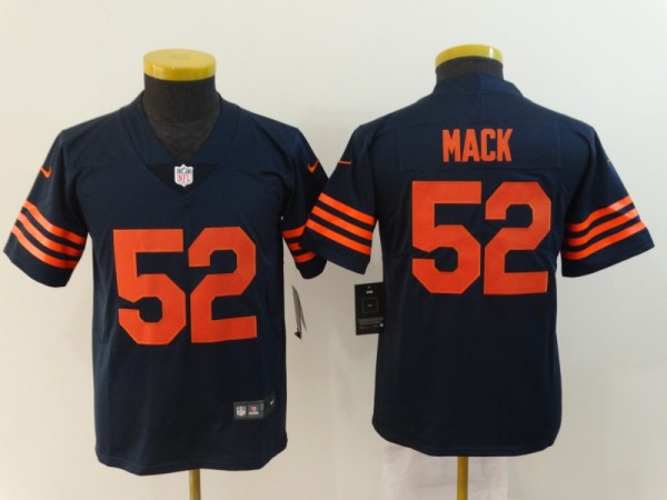 Youth Nike Chicago Bears 52 Khalil Mack Blue with Orange Letters Vapor Untouchable Limited Player Jersey