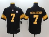 New Nike Pittsburgh Steelers 7 Roethlisberger Navy Black Color Rush Limited Jersey