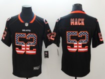 Nike 2018 Chicago Bears 52 Khalil Mack USA Flag Fashion Black Color Rush Limited Jersey