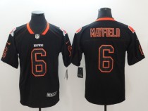 Nike 2018 Cleveland Browns 6 Mayfield Lights Out Black Color Rush Limited Jersey