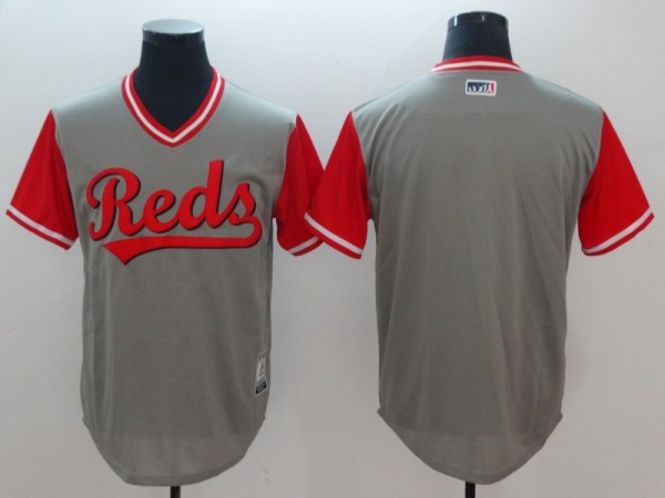 Men's Cincinnati Reds 2018 Grey Players' Weekend Flex Base Blank Jersey