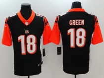 Mens NFL Cincinnati Bengals #18 Green Black Limited Vapor Jersey