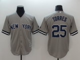 Men's New York Yankees #25 Gleyber Torres Gray Game Player MLB Jersey