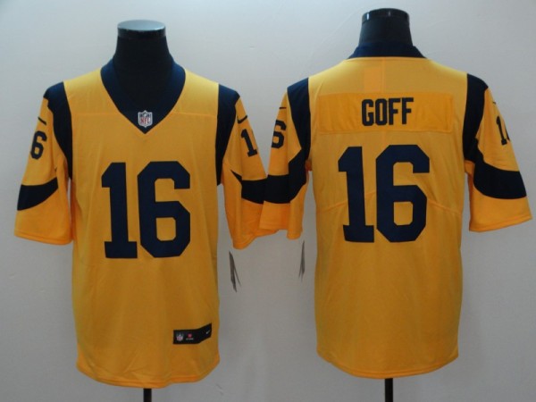 NFL Los Angeles Rams #16 Goff Yellow Vapor Limited Jersey