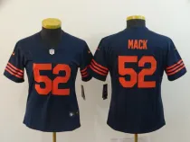 Women Nike Chicago Bears 52 Khalil Mack Blue with Orange Letters Vapor Untouchable Limited Player Jersey
