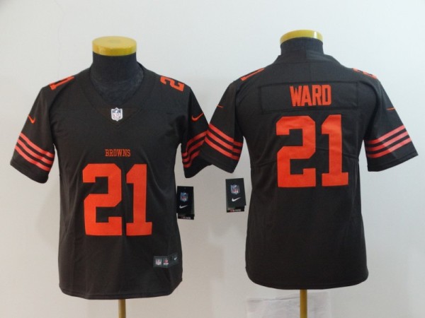 Youth NFL Cleveland Browns #21 Ward Brown Color Rush Limited Jersey